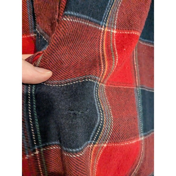 Vintage Youngbloods Western Pearl Snap Shirt Mens XL Red Blue Plaid 80s Cotton - Picture 4 of 6